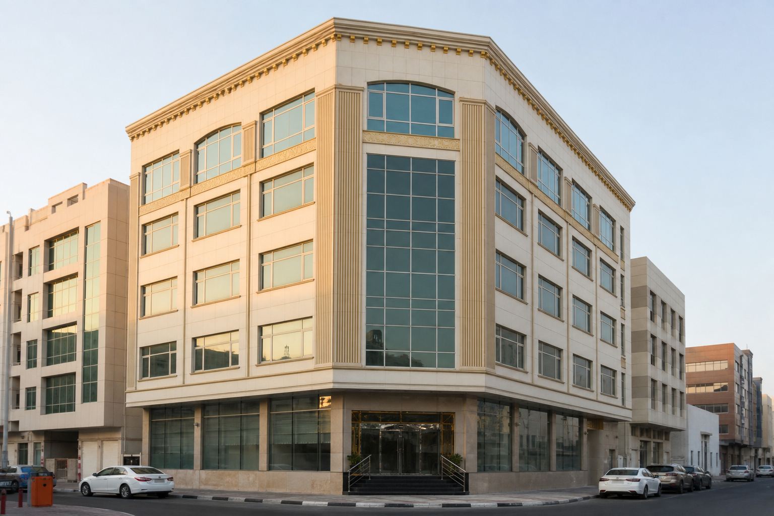 Commercial office building on a Deira street, typical of the Al Khaleej Building neighbourhood.